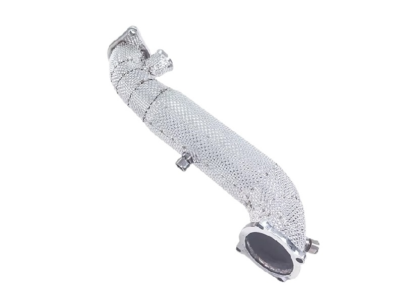 High Flow Exhaust Downpipe with Heat Shield for 2020 Alfa Romeo 2.0T Giulia Stelvio Performance